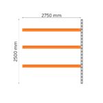 Media shelf extension 2500 x 2750 x 800mm