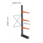 Konsoolriiuli lisaosa 2500 x 1200 x 1200mm