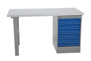 Töölaud 1600x800 mm sahtlite, metallkatte ja reguleeritava kõrgusega, I743343