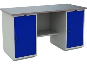 Töölaud 1600x700 mm kahe riiuliboksi ja metallkattega