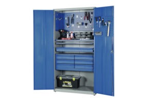 Metallkapp tööriistadele 2000x1020x540 mm RAL 7035/5010, I74000