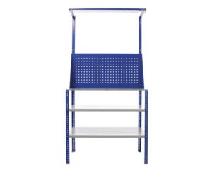 Töölaud 1000x500 mm LED-valgusti, perforeeritud pleki ja riiulitega, PRGAR115 - Image 2