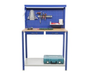 Töölaud 1000x500 mm LED-valgusti, perforeeritud pleki, vineerkatte, sahtlite ja riiuliga, PRGARSET1 - Image 2