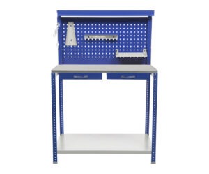 Töölaud 1000x500 mm LED-valgusti, perforeeritud pleki, metallkatte, sahtlite ja riiuliga, PRGARSET2 - Image 2