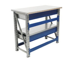 Töölaud 1000x500 mm kahe sahtli ja metallkattega, PRMAST105 - Image 6