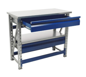 Töölaud 1000x500 mm kahe sahtli ja metallkattega, PRMAST105 - Image 7