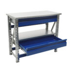 Töölaud 1000x500 mm kahe sahtli ja metallkattega, PRMAST105 - Image 8