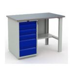 Töölaud 1200x700 mm sahtliboksi ja metallkattega, PRPRO202