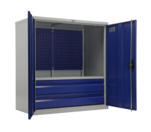 Metallkapp tööriistadele 1000x950x500 mm, kahe sahtli ja perforeeritud plekiga, PR021020 - Image 2