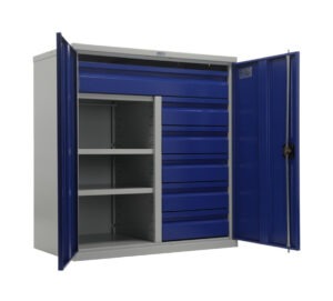 Metallkapp tööriistadele 1000x950x500 mm, vaheseina ja ühe suure ning viie väikse sahtliga, PR100215 - Image 2