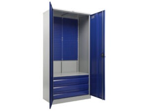 Metallkapp tööriistadele 1900x950x500 mm, kolme sahtli ja perforeeritud plekiga, PR041030 - Image 2