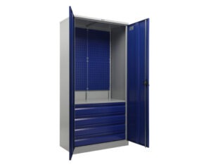 Metallkapp tööriistadele 1900x950x500 mm, nelja sahtli ja perforeeritud plekiga, PR041040 - Image 2