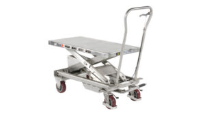 Tõstelaud ratastel roostevaba 1010x520 mm 500 kg, I55050