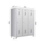 Металлический гардеробный шкаф PRACTICE, 900 мм, RAL 7038