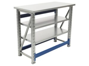 Стол 1000x500 мм, с 2 полками, металлическое покрытие, PRMAST106