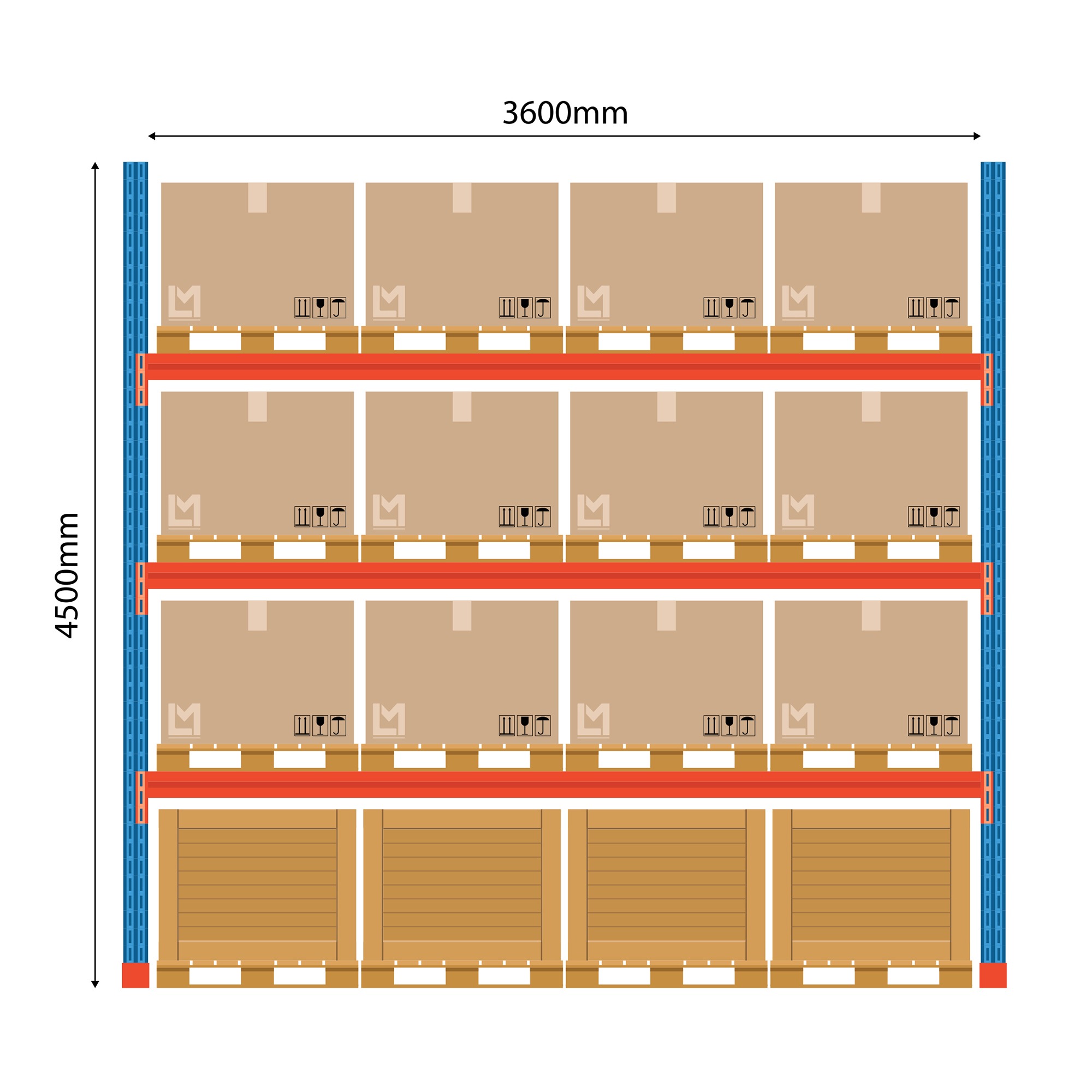 4500 3600 osn Kaubaaluste riiuli põhiosa Boracs 4500x3600mm - Image 1