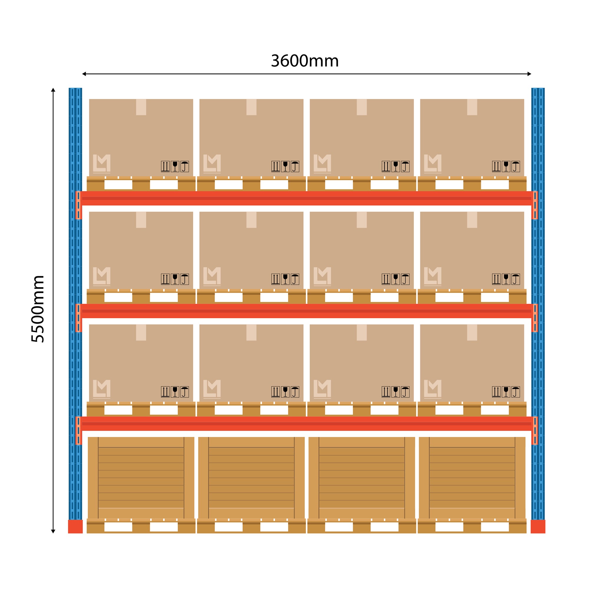5500 3600 osn Kaubaaluste riiuli põhiosa Boracs 5500x3600mm - Image 1
