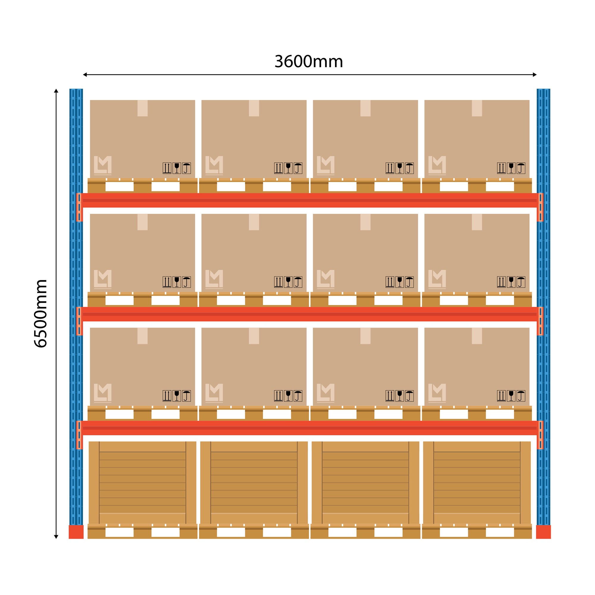 6500 3600 osn Kaubaaluste riiuli põhiosa Boracs 6500x3600mm - Image 1