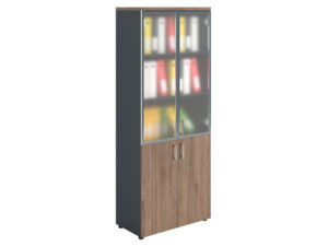 Kontorikapp PRMV 2080/2K, 2030x800x420 mm, pähkel tume, mattklaas - Image 2