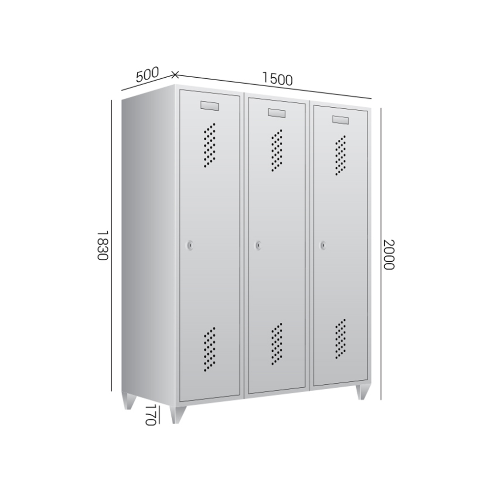 1500 RIIDEKAPP PRACTICE 3×500 mm, RAL 7038, jalgadega - Image 1