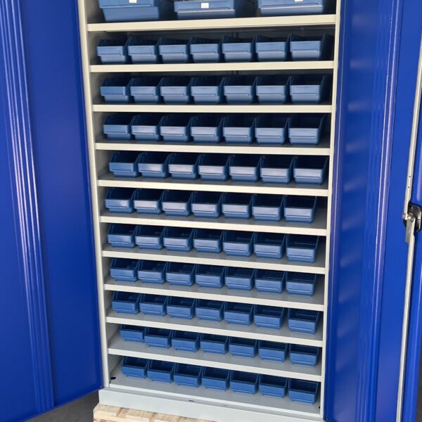 Tööriistakapp 1990x950x500 mm laokarpidega, RAL7038/5002, 73 tk